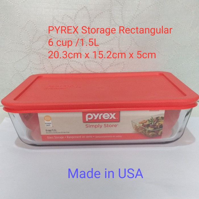 Loyang Kaca - Pyrex Storage Rectangular 1.5L / Wadah Saji Kaca /Loyang Kaca Premium