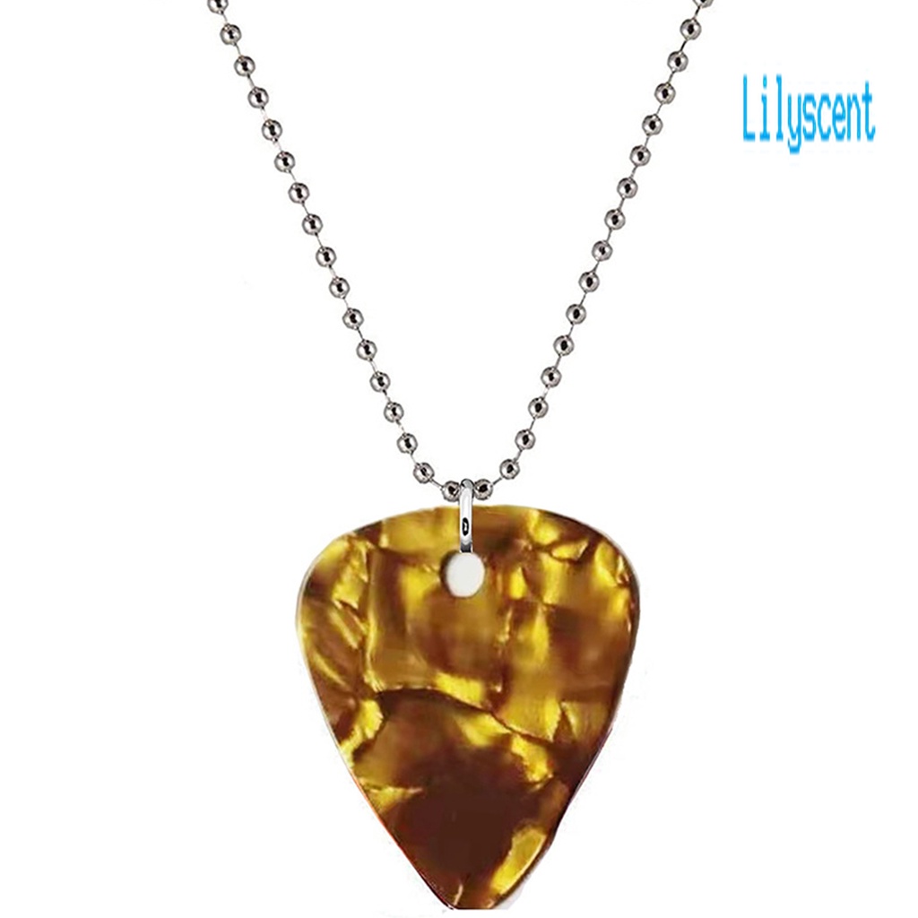 Lily Kalung Rantai Dengan Liontin Pick Gitar Untuk Unisex