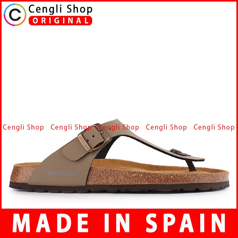 SANDAL JEPIT KULIT GRUNLAND PRIA ORIGINAL CASUAL ASLI COKLAT GRM02