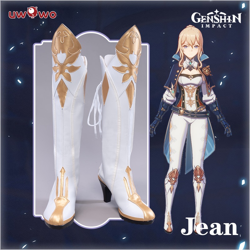 PREORDER UWOWO Game Genshin Impact Jean Shoes Cosplay The rigorous Dandelion Knight Cosplay Shoe Foot Boots