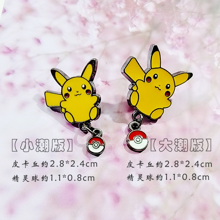 Kartun cute Japanese gaya Pikachu bros Pokémon sweater pin perempuan cardigan gesper beberapa akseso