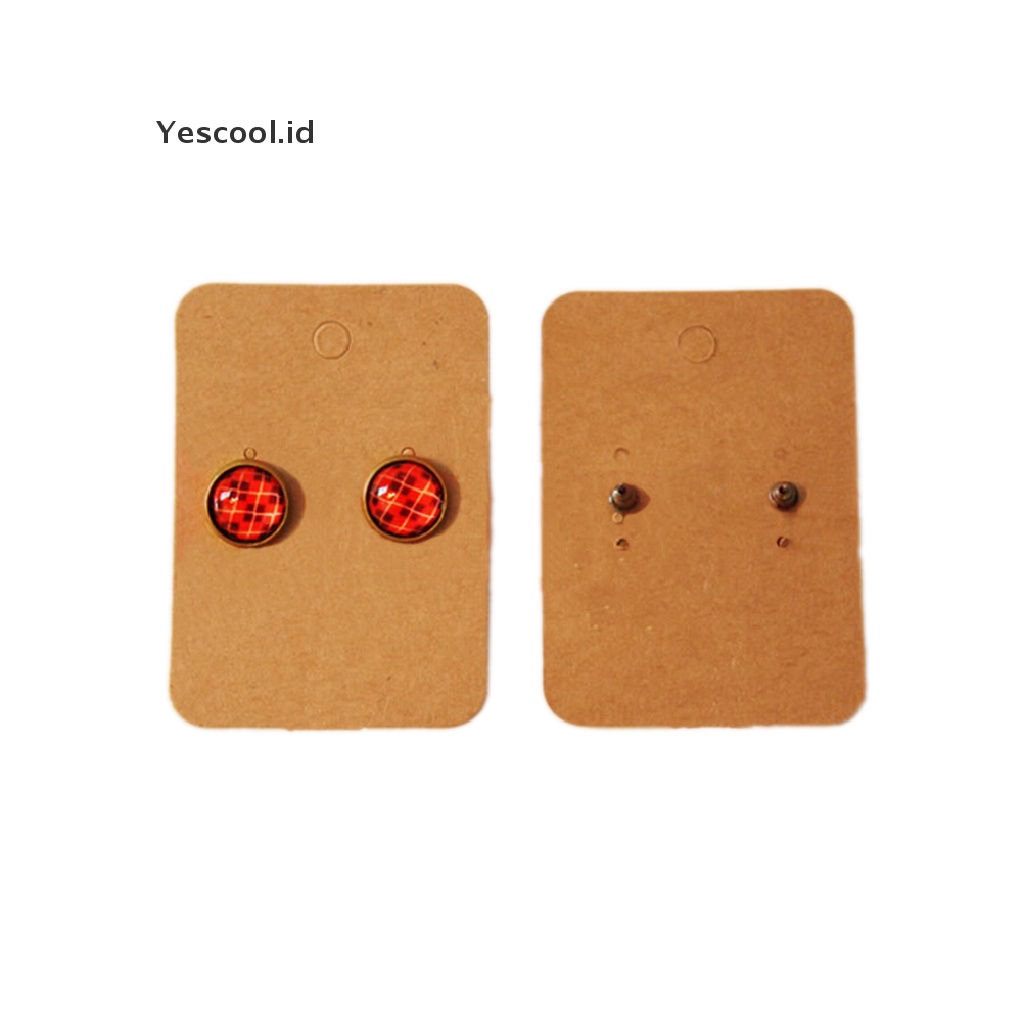 【Yescool】 100pcs Professional Type Earring Ear Studs Holder Display Hang Kraft Cards Paper .