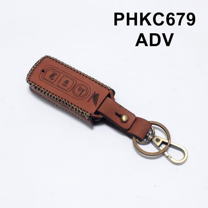 sarung remot honda ADV 150 kulit model tombol tertutup tan PHKC679