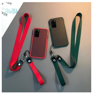 Case Dengan Lanyard Warna Matte Untuk Vivo Y50 Y30 Y19 Y17