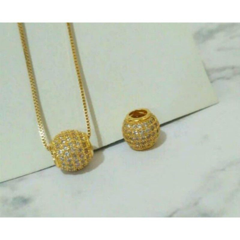 KALUNG liontin wanita kalung bulat gold