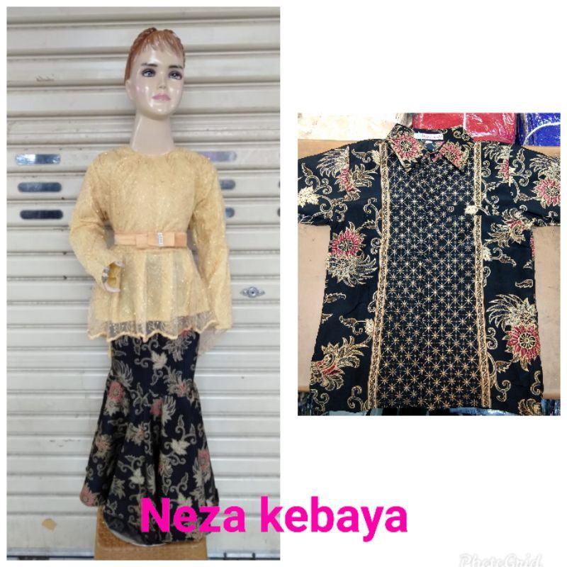 couple kebaya anak/kebaya aurora tulle/keemeja batik anak