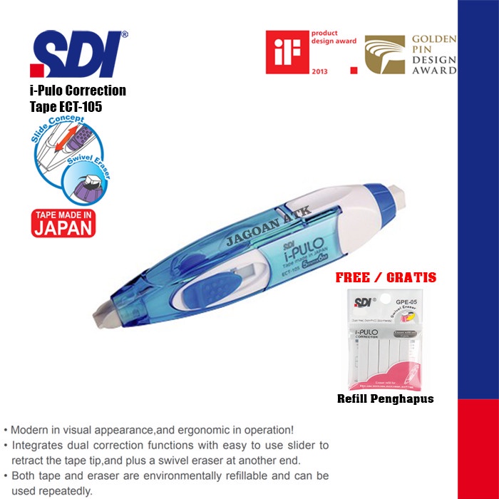 

Berkualitas Correction Tape / Tip-X Kertas (5Mmx6M) I-Pulo Sdi Ect-105 Hemat