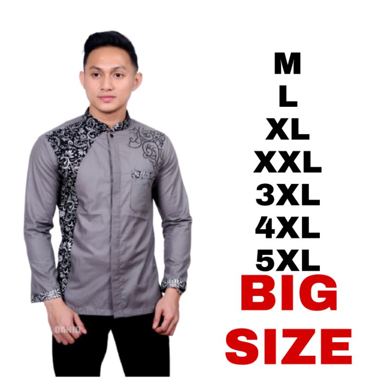 Batik KOKO  Jumbo M / 5XL koko  Lengan Panjang Motif 10 MURAH BATIK JUMBO