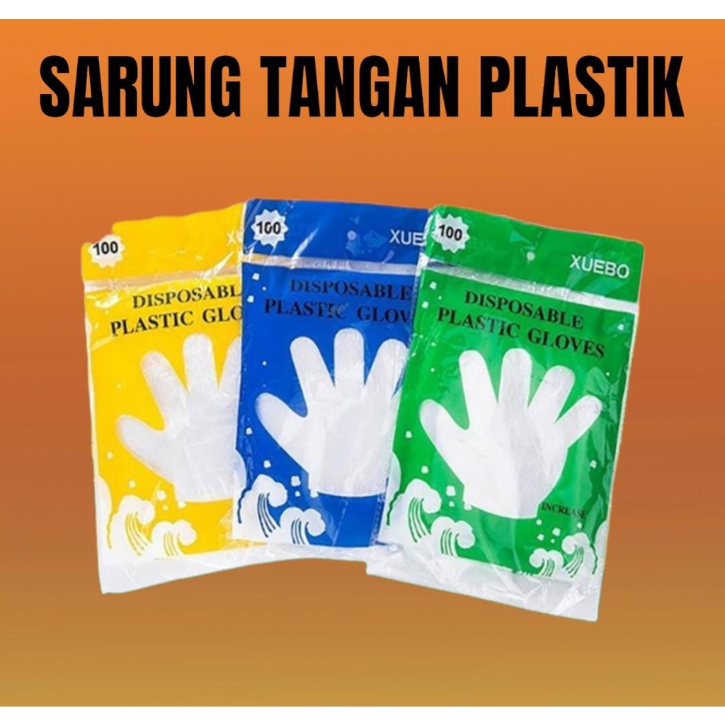 ISPOSABLE GLOVES ISI 100 PER 1 PACK SARUNG TANGAN PLASTIK