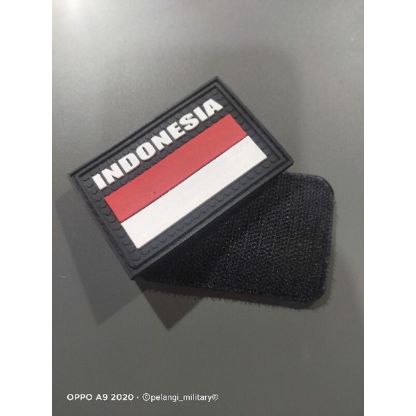 patch rubber logo Indonesia&amp;merah putih /tempelan karet tactical