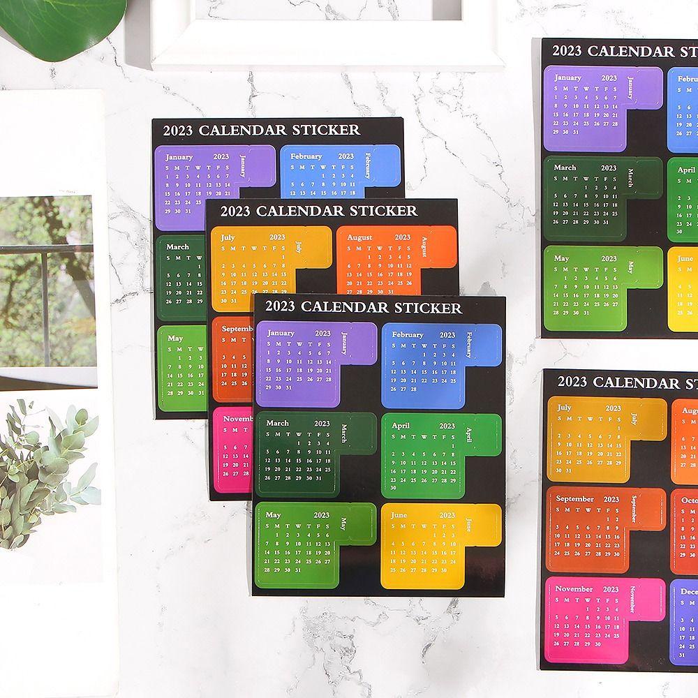 R-flower 5lembar Stiker Label Kalender 2023stiker Kalender Kreatif DIY