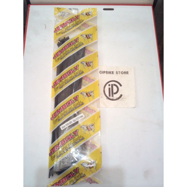 spoke, ruji, jari-jari sepeda MTB uk 26 (14gx262) merek jemboly warna hitam (72bj)