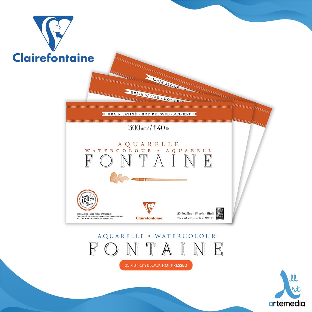 

Clairefontaine Fontaine Watercolor Pad 23x31cm Paper Block