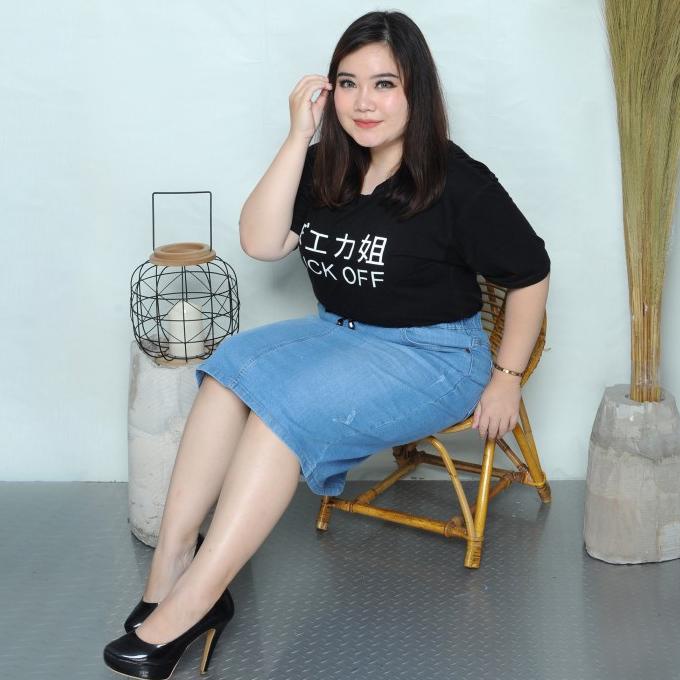 Miss Me Rok Pendek Jeans Wanita Model Tali Karet Jumbo - 946150