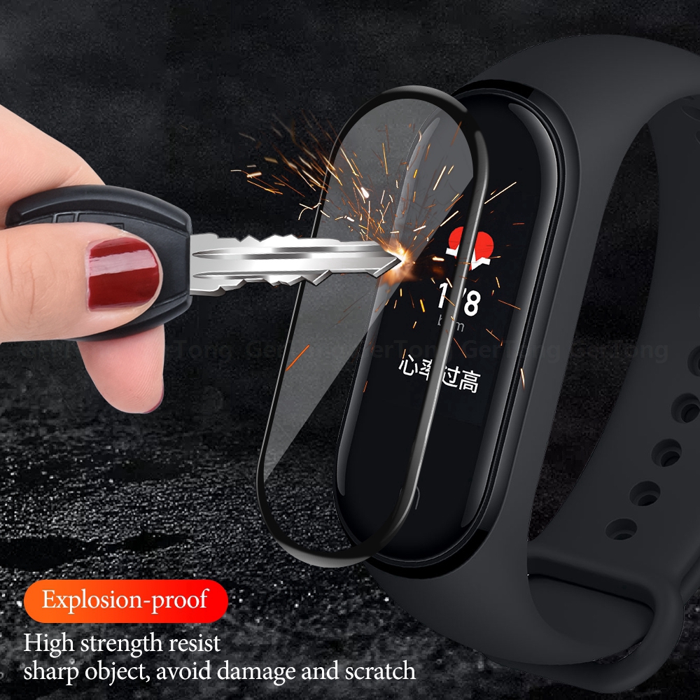 Film Pelindung Layar 3d Full Cover Anti Gores Ujung Lengkung Untuk Xiaomi Mi Band 5
