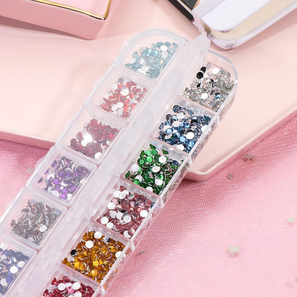 Preva Nail Rhinestones Dekorasi Nail Art Manik-Manik Warna-Warni Desain Batu Kuku 3D