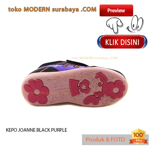 KEPO JOANNE BLACK PURPLE sepatu anak casual sneakers