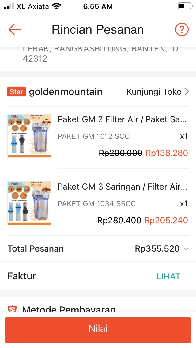 Paket Gm 2 Filter Air / Paket Saringan Air Keran (clear 10 Drat 1/2 Sc)