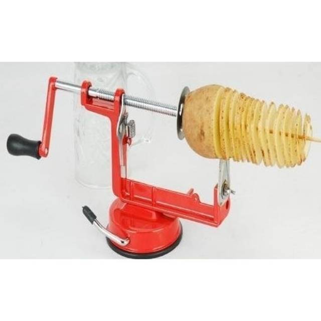 TERMurah Medan HANAISO Pemotong Kentang Spiral Potato Slicer - Merah