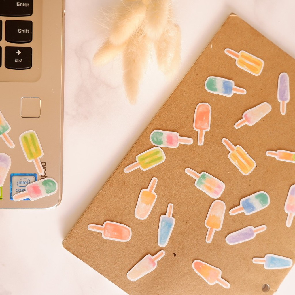 

Pretty Memoir Popsicle - Stiker Sticker Lucu Journal Bujo Handphone HP Kawaii DIY Laptop Waterproof