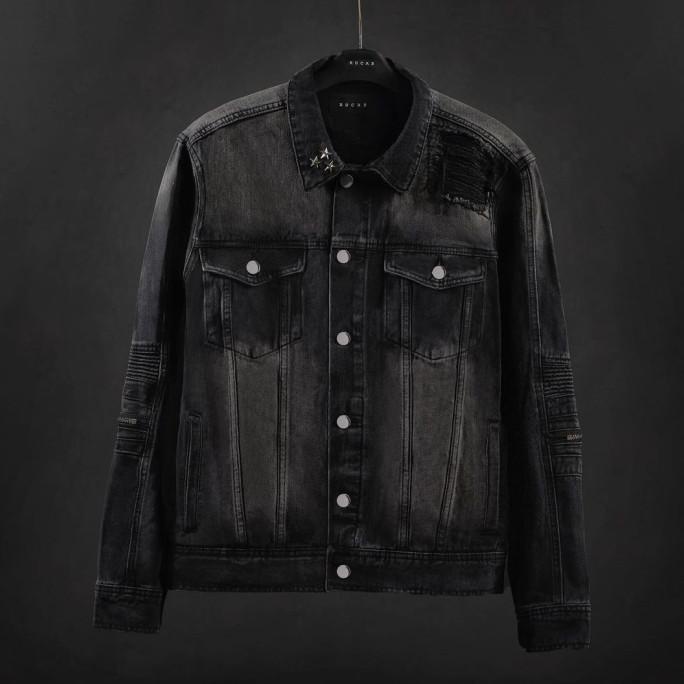 RUCAS JADE BLACK BIKER DENIM JACKET