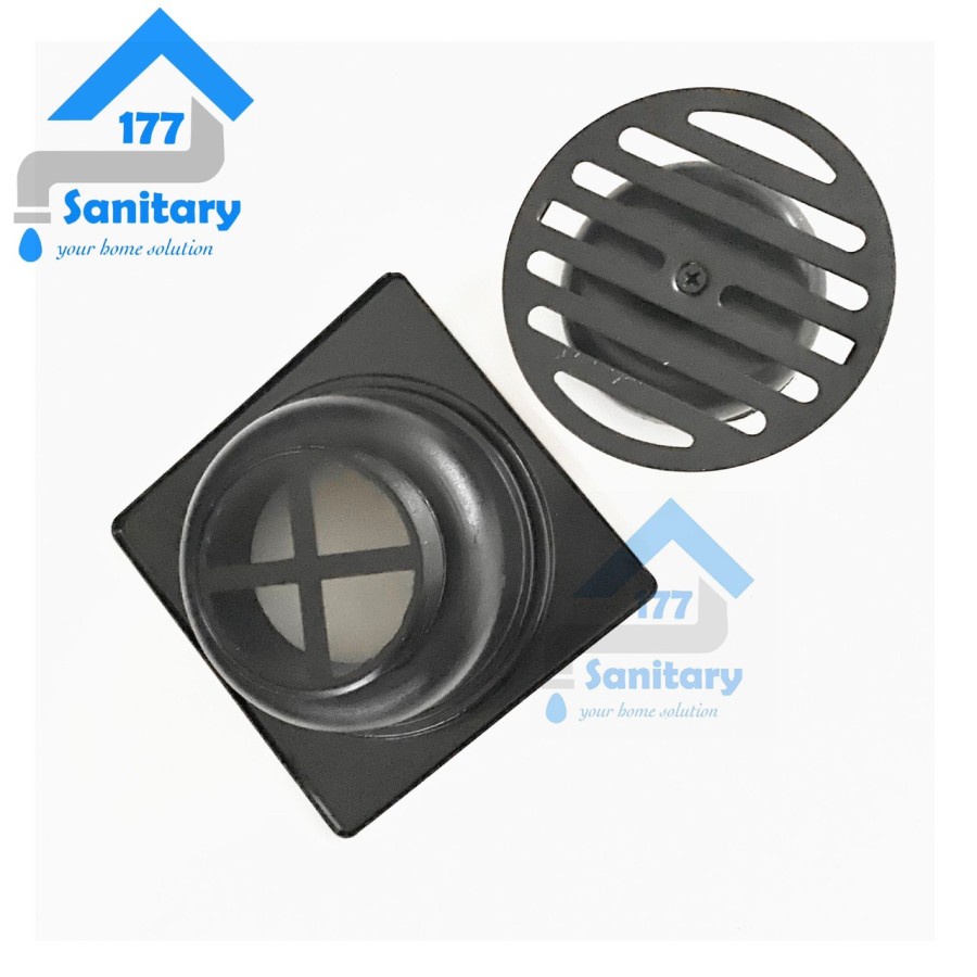 Saringan Got BLZ Model Toto Hitam Stenlis - Floor Drain Pembuangan air Kamar Mandi Strainer Stainless