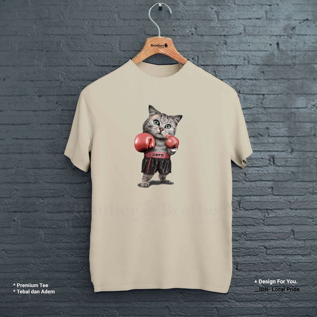 BROTHERSTORE - Kaos Distro Pria - KAOS COWOK CEWEK - Kaos Kata Kata - Boxing Cat Premium