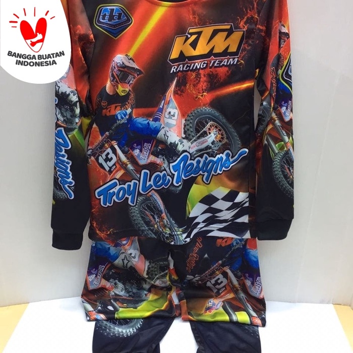 kaos jersey stelan -baju stelan motor cross ktm anak 842 Import Asli Harian Murah