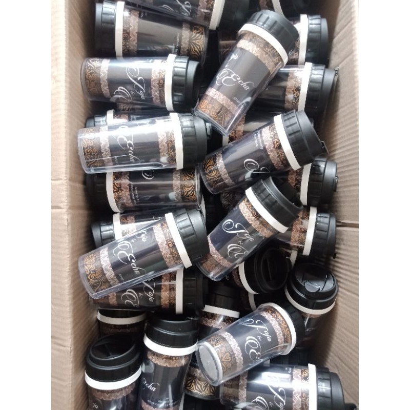 

Tumbler Custom + Packaging Plastik dan Pita