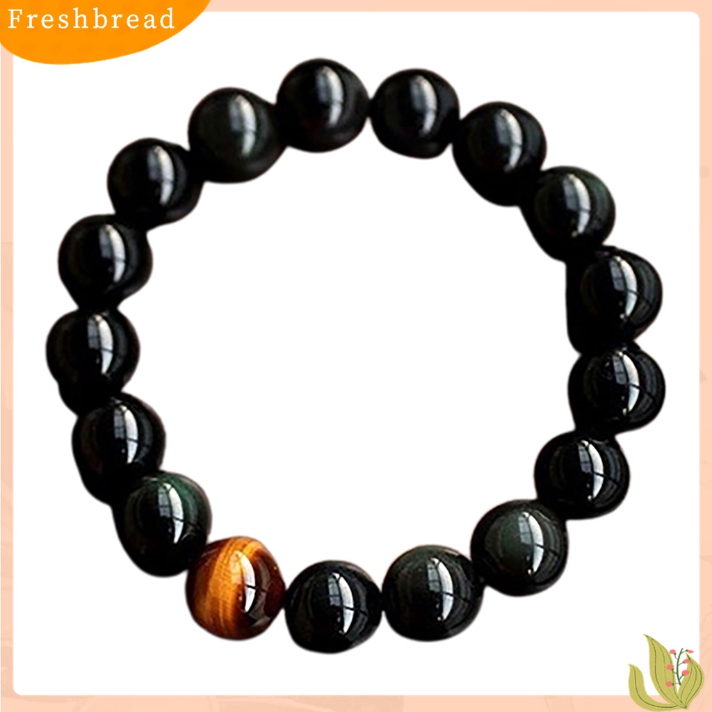 【 Fresh 】 Gelang Bangle Pria Wanita Gaya Vintage dengan Manik-manik Agate Tiger