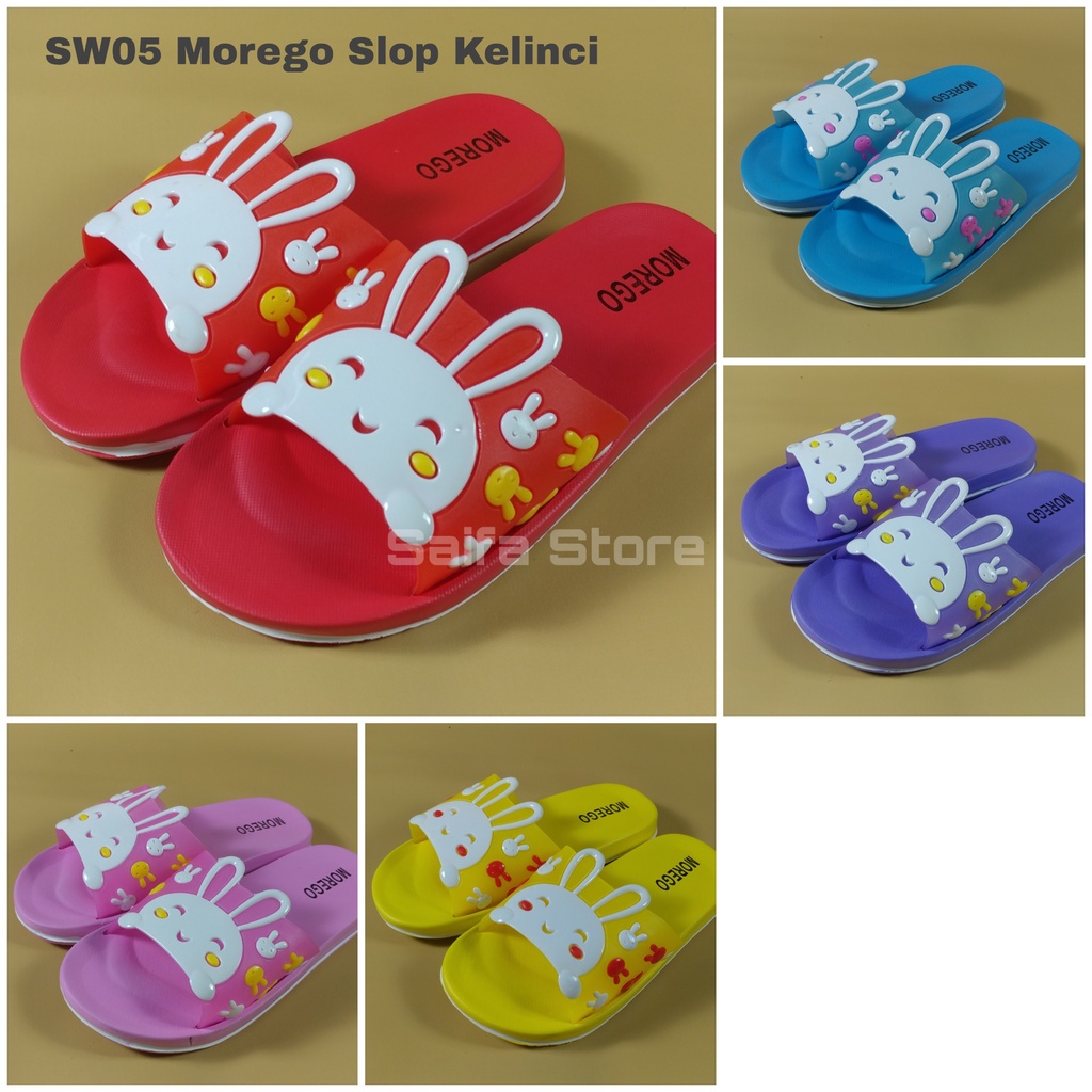 Sandal Slop Premium Morego MLD 005 Kelinci Original Sandal Wanita Kekinian Sandal Karet Wanita Nyaman dipakai dan Awet