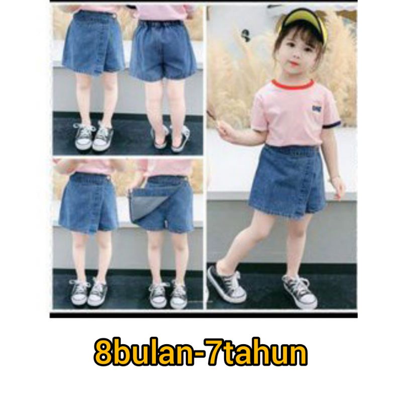 rok pendek anak/ celana pendek anak / rokcelana anak/ rok jeans/ celan jeans pendek anak