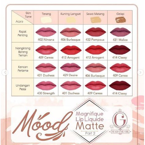 ✿ MADAME ✿ MADAME GIE MAGNIFIQUE LIP LIQUIDE 12 warna / LIP LIQUIDE MADAME GIE