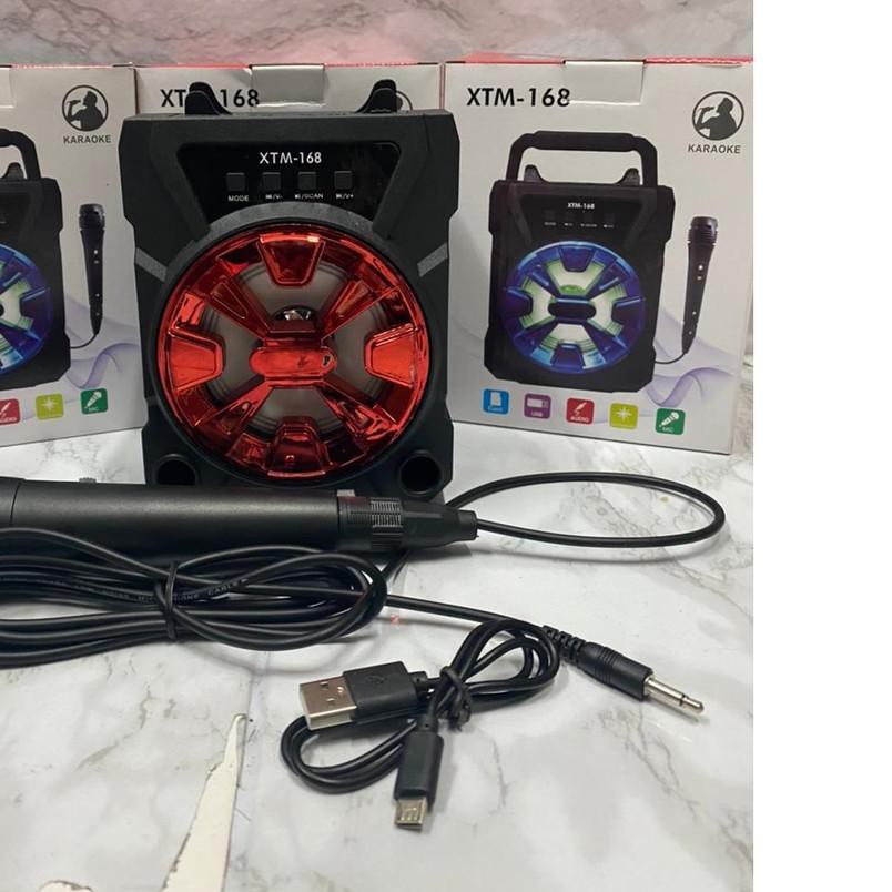 ♗ speaker bluetooth free mic XTM-168 speaker Mic karaoke spiker aktif ❆