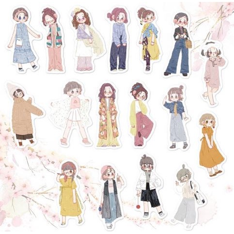 Chibi Caracter Washi Paper Sticker (10pcs)