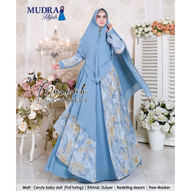 gamis syari marwah plisket