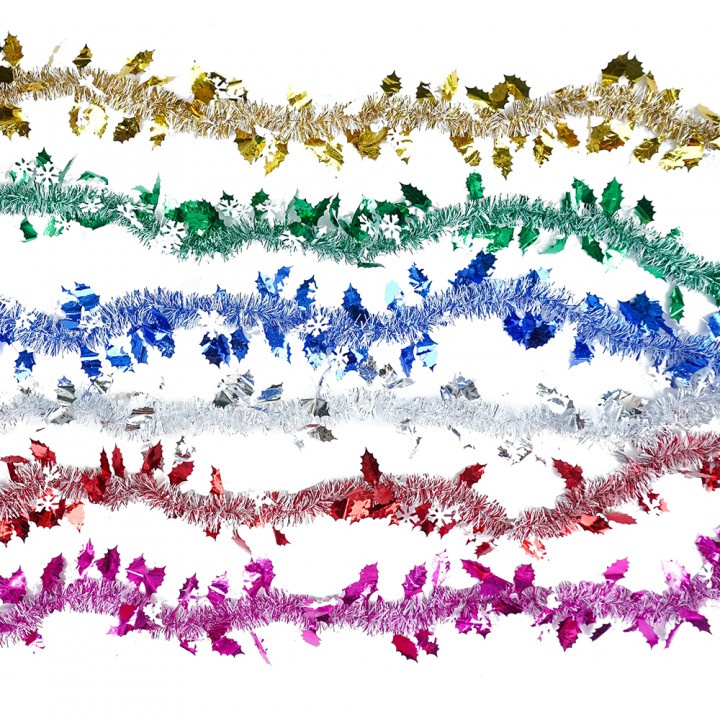 Hiasan Slinger Warna Frozen Dedaunan 9cm slinger natal slinger pohon natal slinger lilit pohon natal