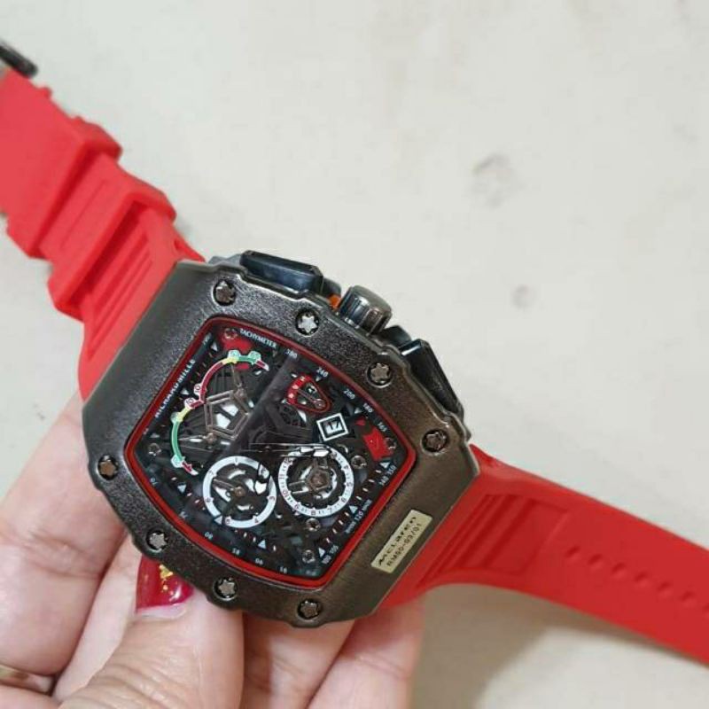 Jam Tangan Pria Richard Mile RM 8655 Strap Rubber Tanggal Aktif - Free Box Batre Cadangan Original