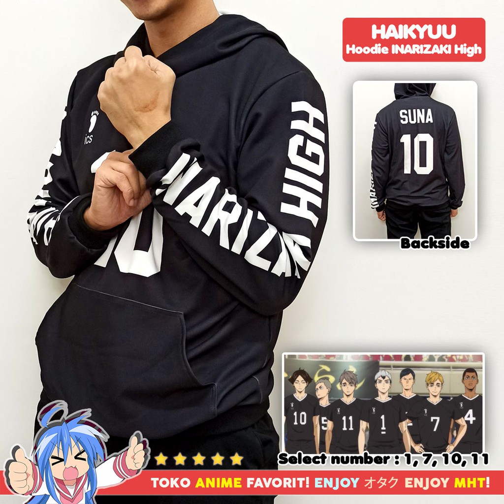 Jaket Hoodie Sweater Anime Haikyuu Inarizaki High School No. 10 Suna