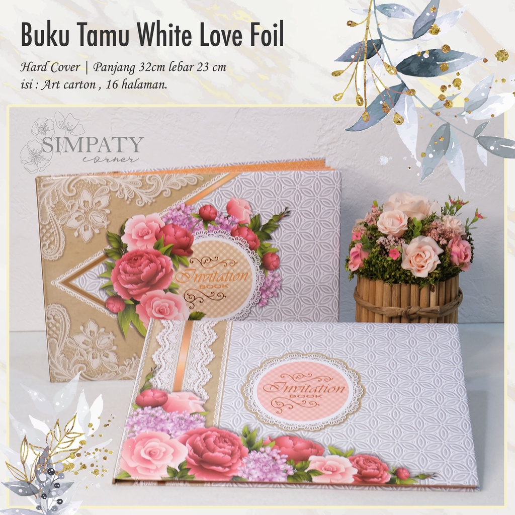 

Buku Tamu Wedding/ Guest Book / Buku Tamu White Love Simpaty