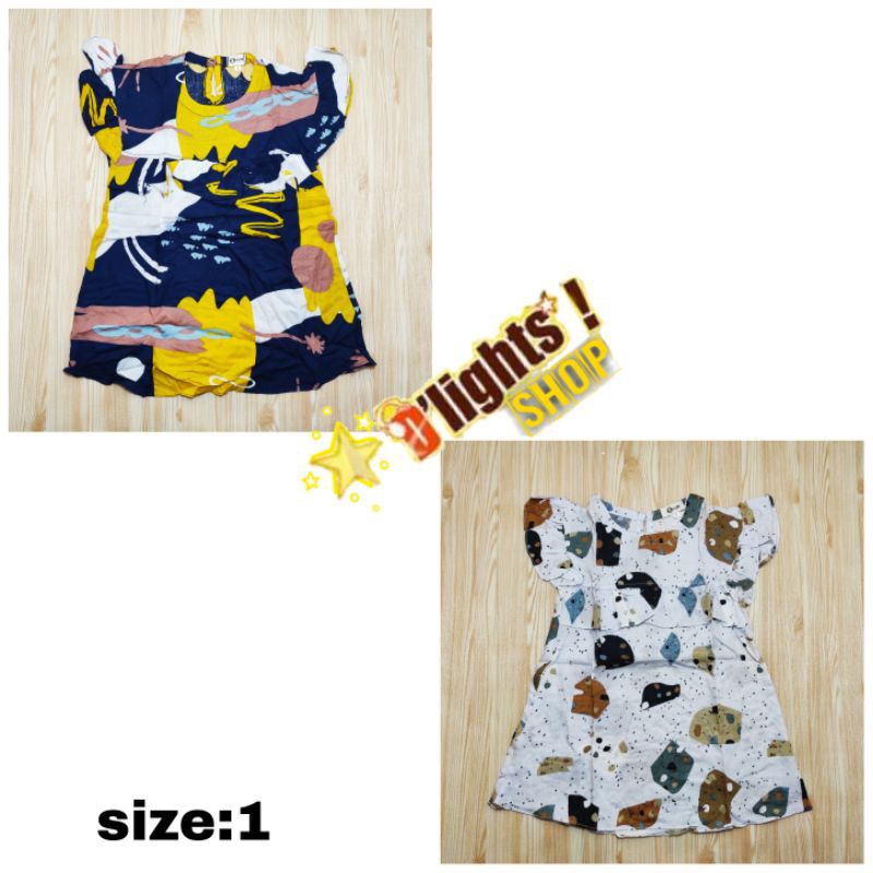 dress ruffle rayon anak merk smilee orignal