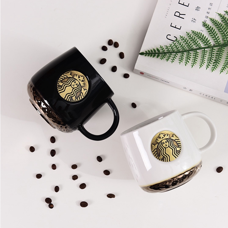 COD Tumbler Starbucks Keramik Mug Kopi Motif Mermaid Bahan Tembaga Hadiah Cup