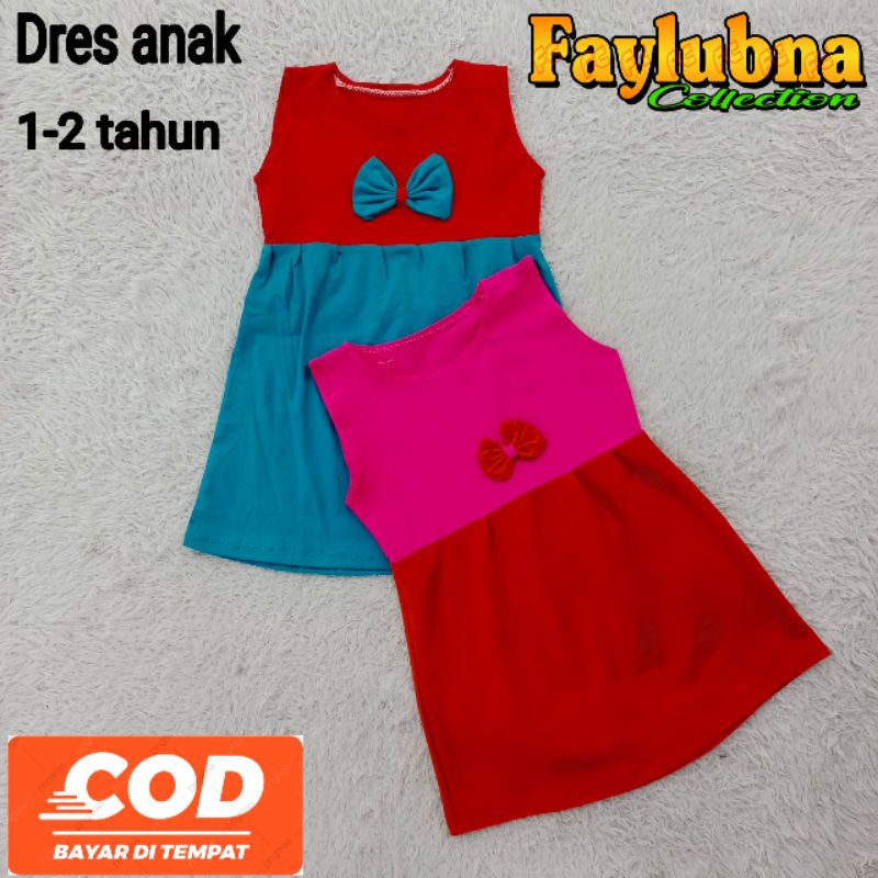 DRESS ANAK PEREMPUAN 1-1,5 TAHUN / DRESS KATUN ANAK / DRESS ANAK BALITA / DRESS