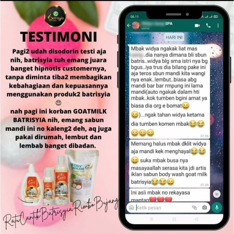 Sabun mandi Body wash Goat milky Batrisyia Herbal susu kambing soap