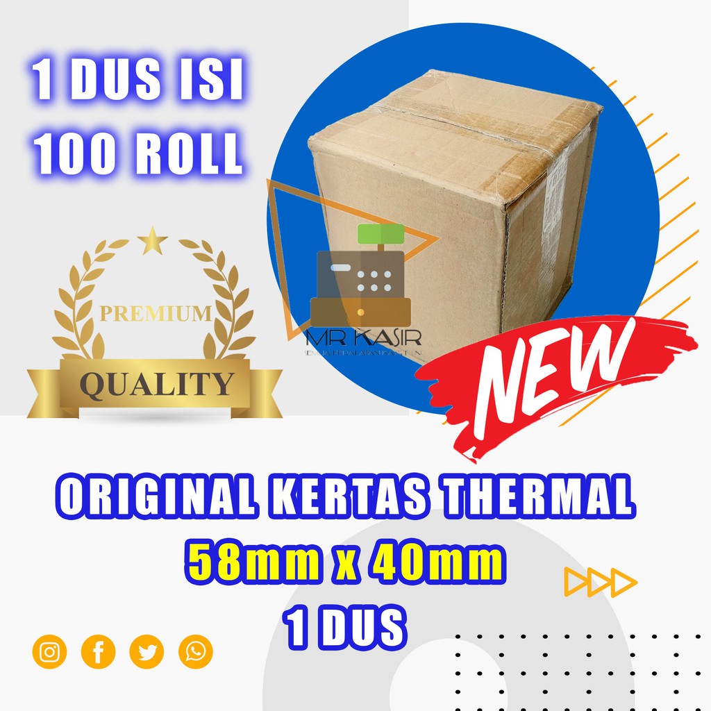 

Kertas thermal paper roll / Kertas Termal 58 x 40 1 Dus terlaris