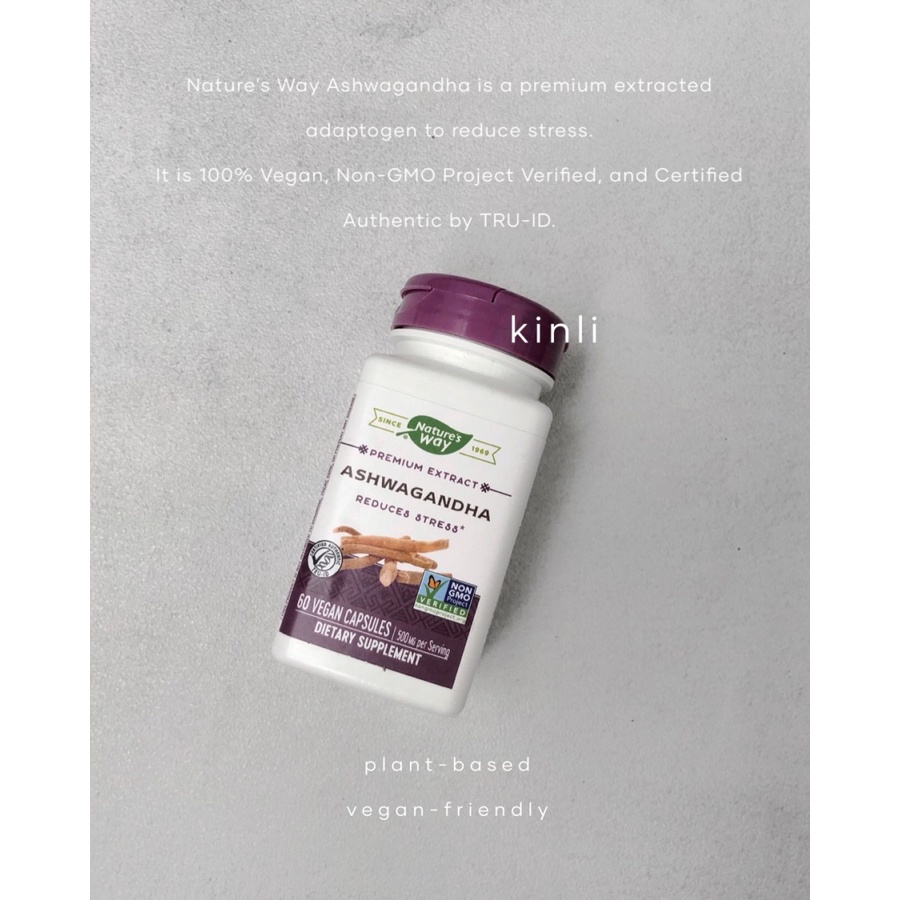 nature's way ashwagandha 60 vegan capsules reduce stress immune