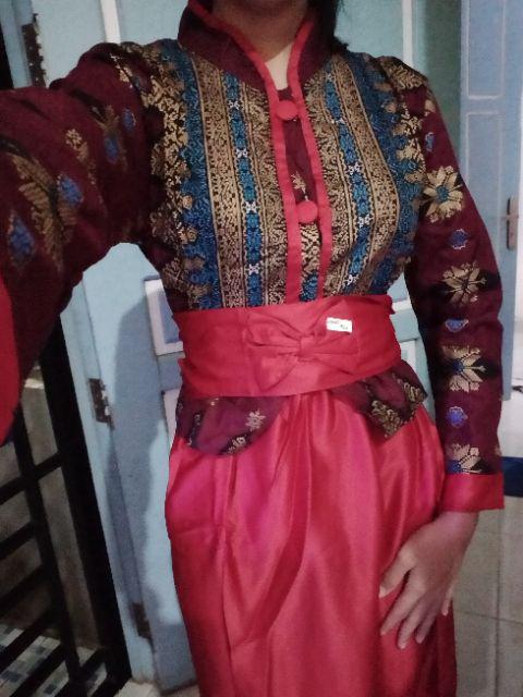 Gamis Couple Murah / Gamis Couple Modern / Gamis Batik Kombinasi / Baju Gamis Batik Couple