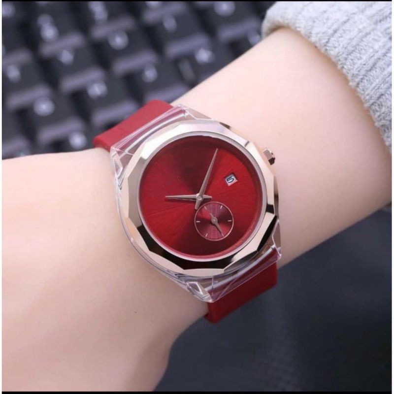 COD Jam Tangan Wanita Bulat Crono Variasi Tanggal Aktif W194