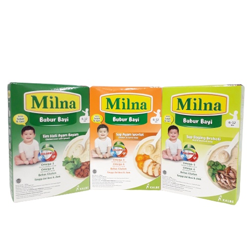 MILNA BUBUR BAYI LESS SUGAR &amp; SALT 120G/centraltrenggalek
