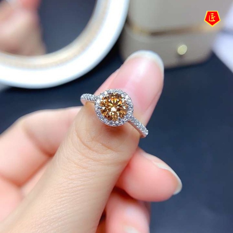 [Ready Stock]Classic 2 Karat Champagne Natural Morganite Open Ring